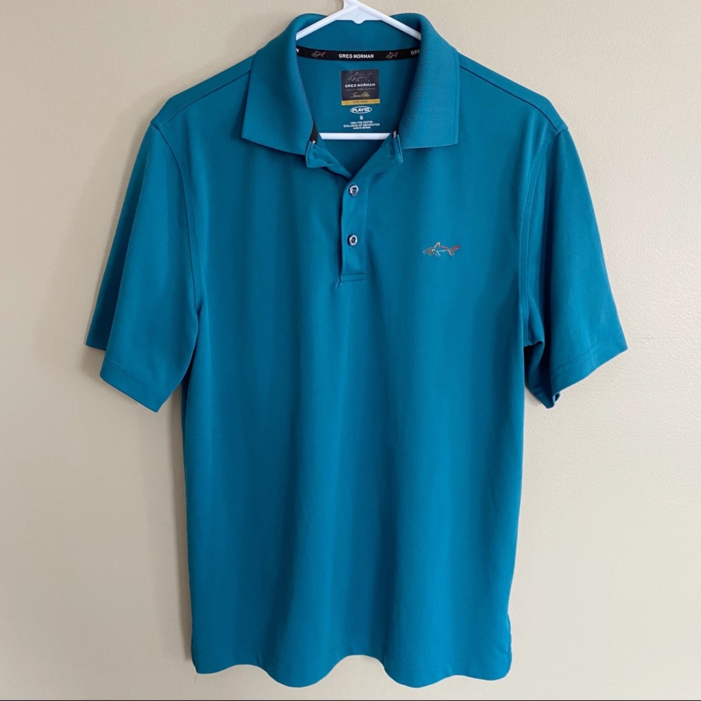 Greg Norman Tasso Elba polo t-shirt teal blue sz S
